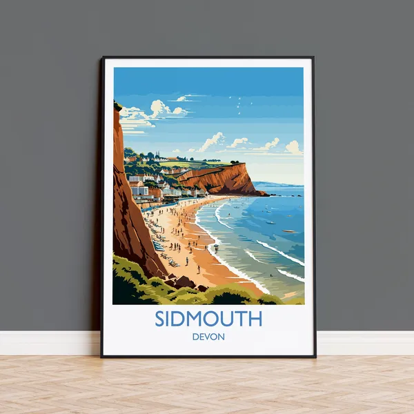 Sidmouth Travel Poster, England Devon Place Art Print