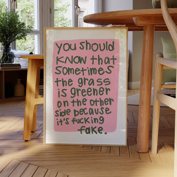 Grass Is Greener Retro Wall Art Print