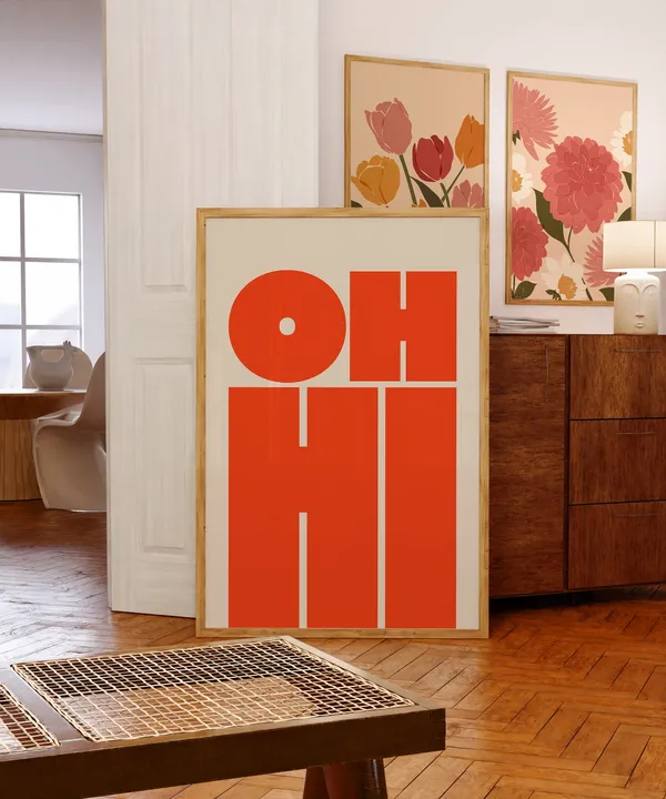 Oh Hi Modern Typography Art Print