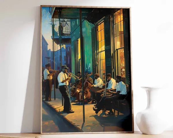 Jazz Music Retro Poster Print, Black Art