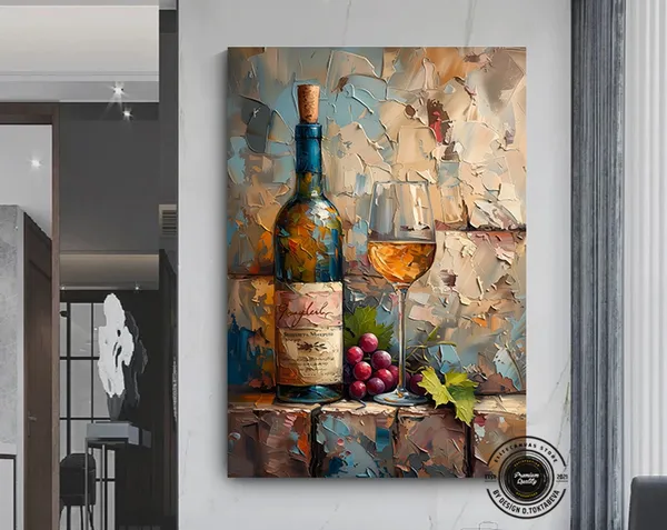 Wine Bottle and Red Fruit Art Print