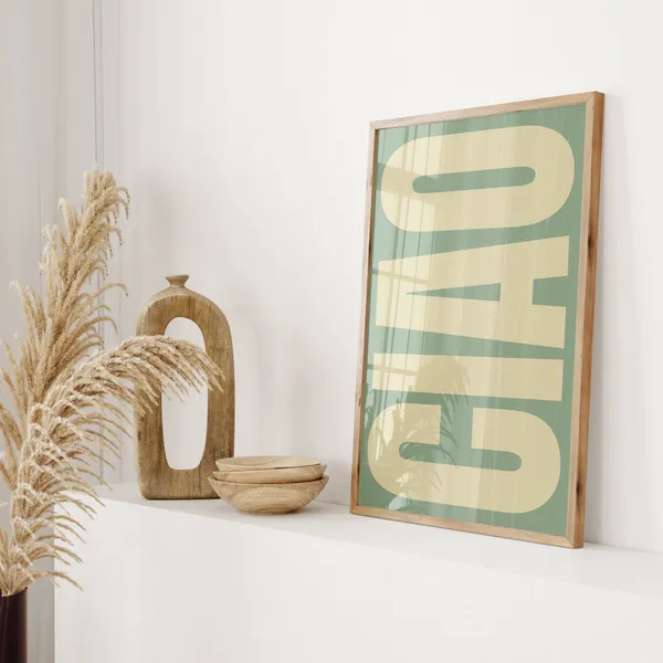 Ciao Typography Italy Retro Poster Print