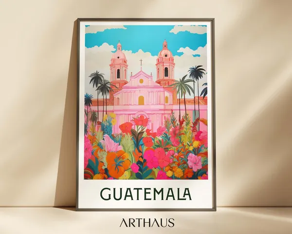 Antigua Guatemala Travel Poster, Guatemala Art Print