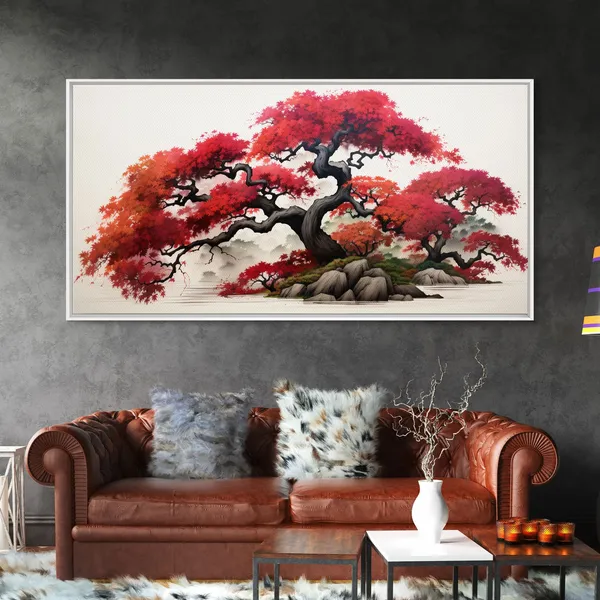 Vintage Bonsai Tree, Japanese Style Art Print