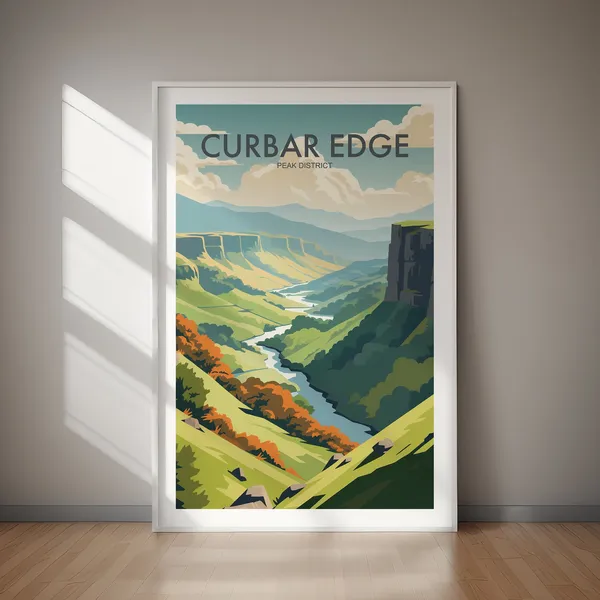 Curbar Edge Peak District Travel Poster, UK