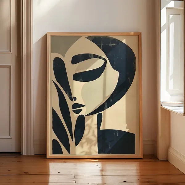 Matisse-Inspired Abstract Face Art Print, Minimal