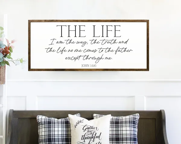 John 14:6 Scripture Sign, Christian Wall Art Print