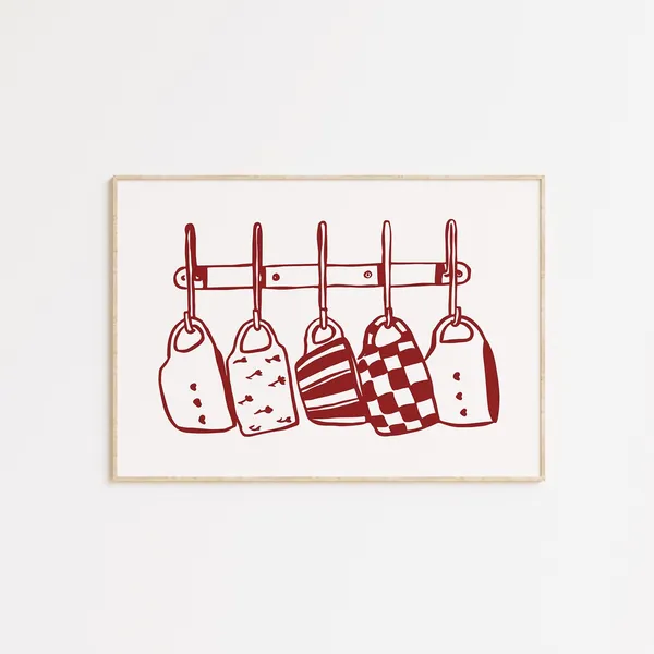 Tea Cup Print, Midcentury Modern Kitchen Wall Art