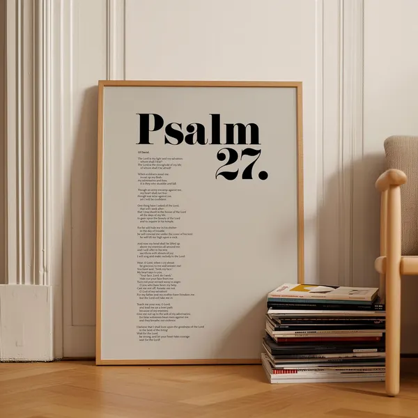 Psalm 27 Bible Verse Art Print, Whom Shall I Fear