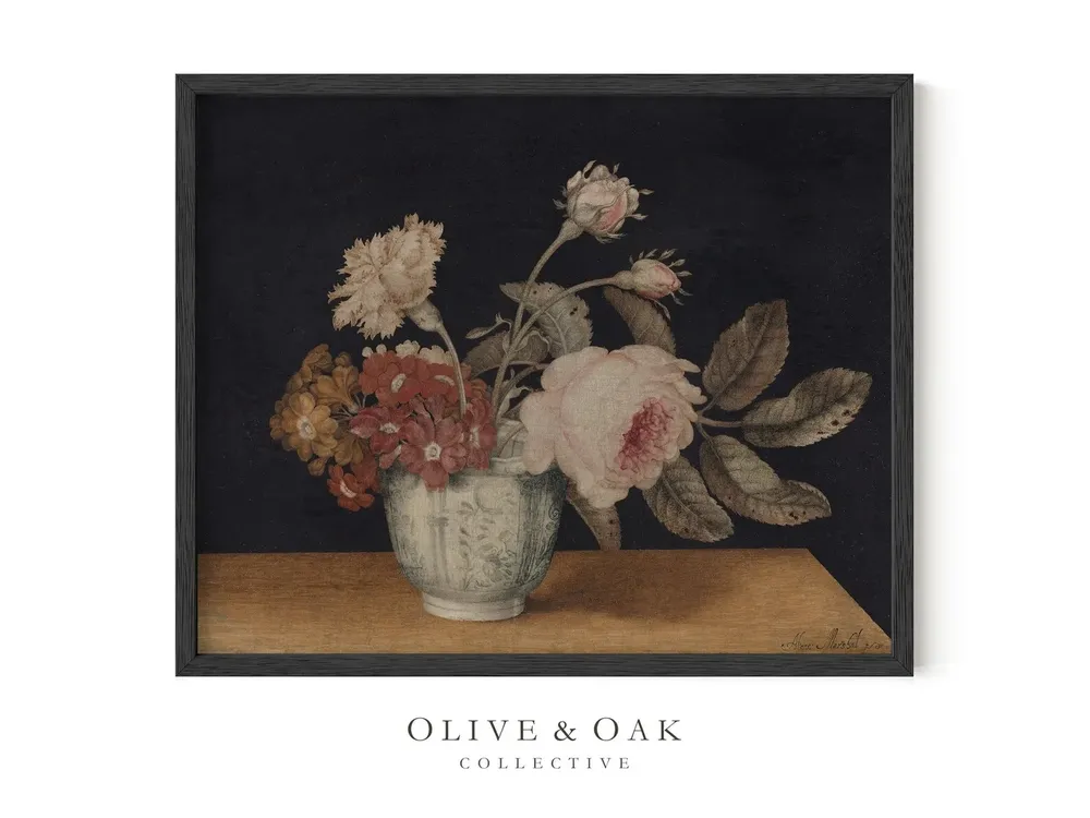 Moody Floral Bouquet Vintage Botanical Art Print - Image 2