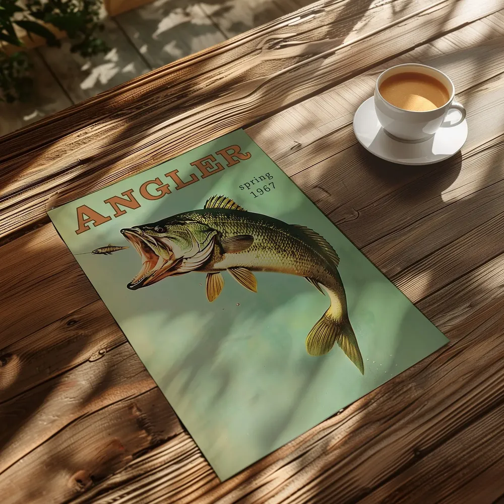 Bass Fishing Vintage Travel Poster, Cabin Wall Decor - Image 2