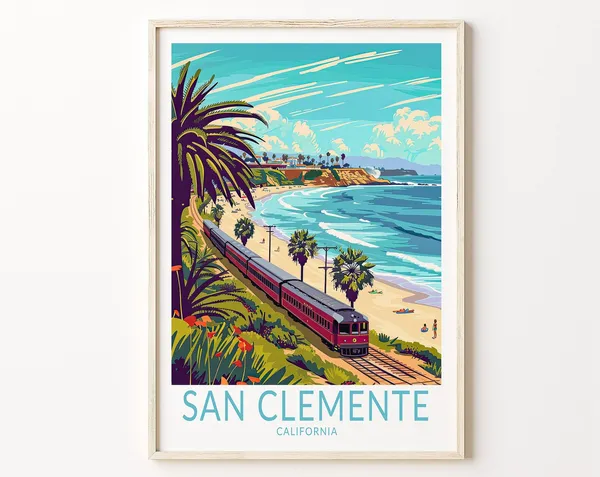 San Clemente Travel Poster, California Wall Art