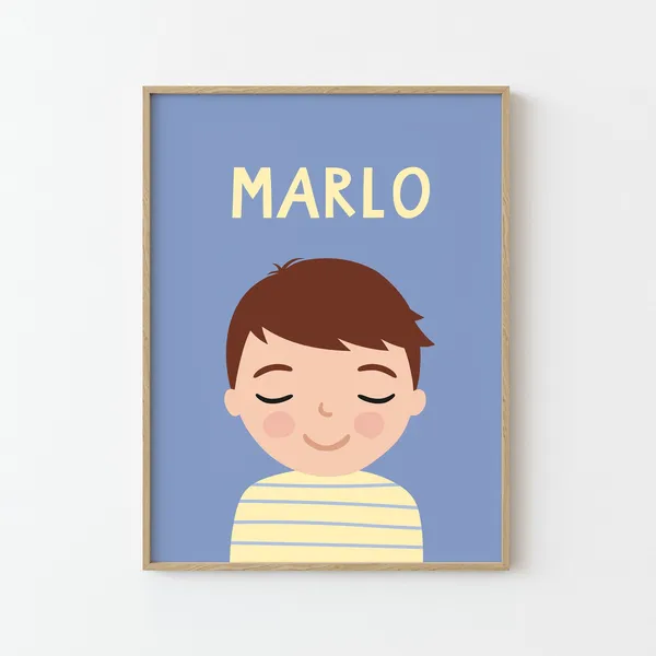 Boy Portrait For Kids Wall Art Print