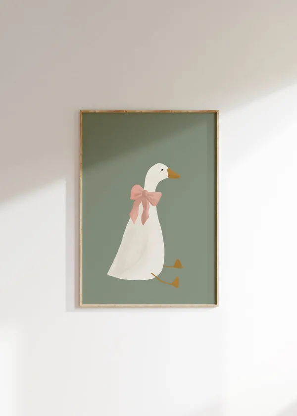 Silly Goose Poster, Sage Green Nursery Decor