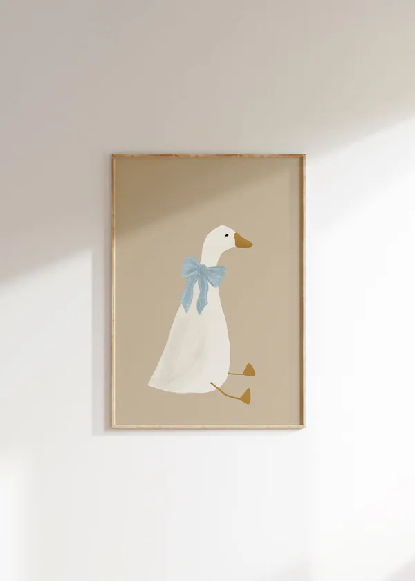 Silly Goose Blue Coquette Room Decor Poster