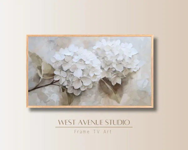Spring Hydrangea Floral Painting, Farmhouse Art Print