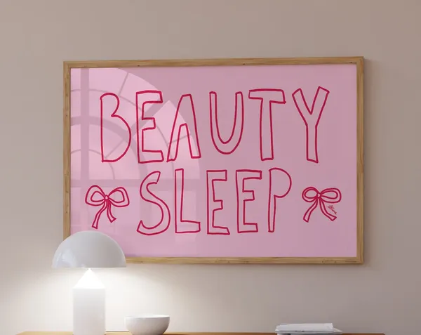 Beauty Sleep Print, Danish Pastel Bedroom Art Print