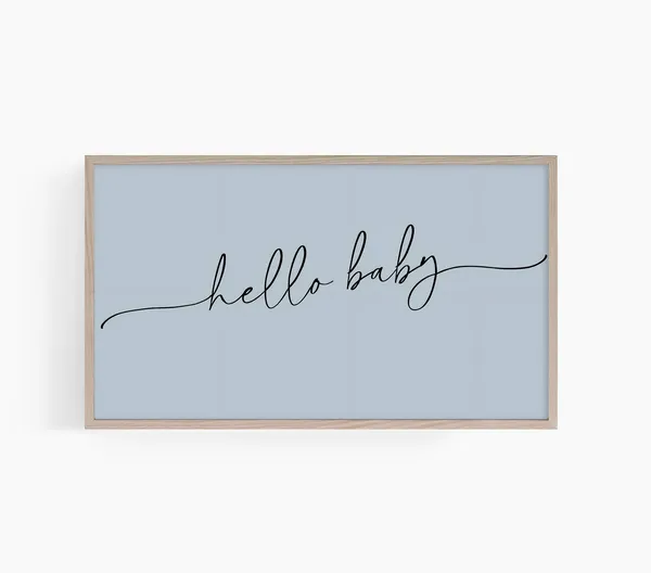 Baby Shower Frame TV Art for Boy Shower Decor