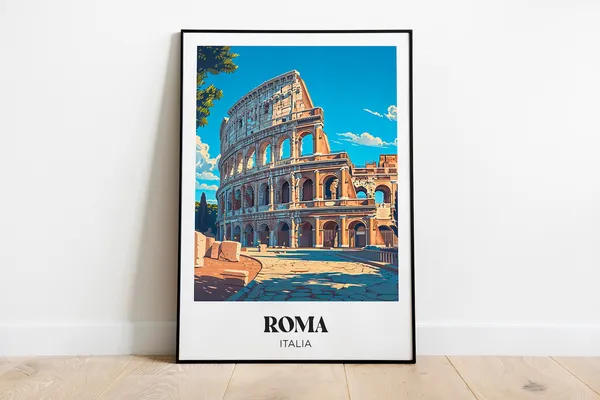 Rome Colosseum Illustration Travel Poster