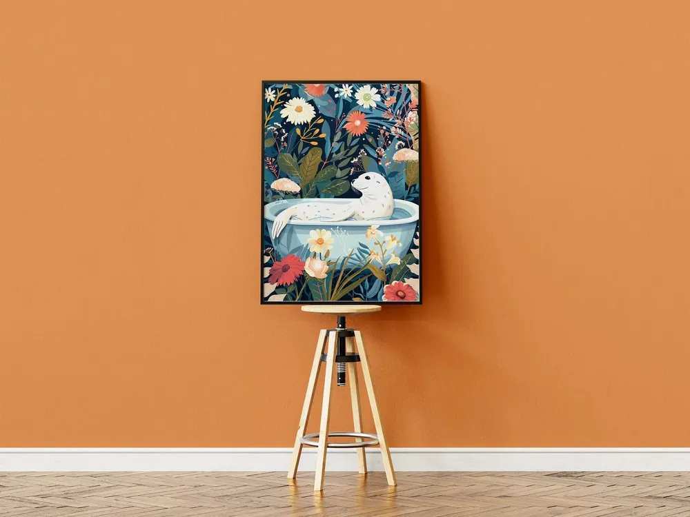 Seal Boho Jungle Bathroom Art Print - Image 3