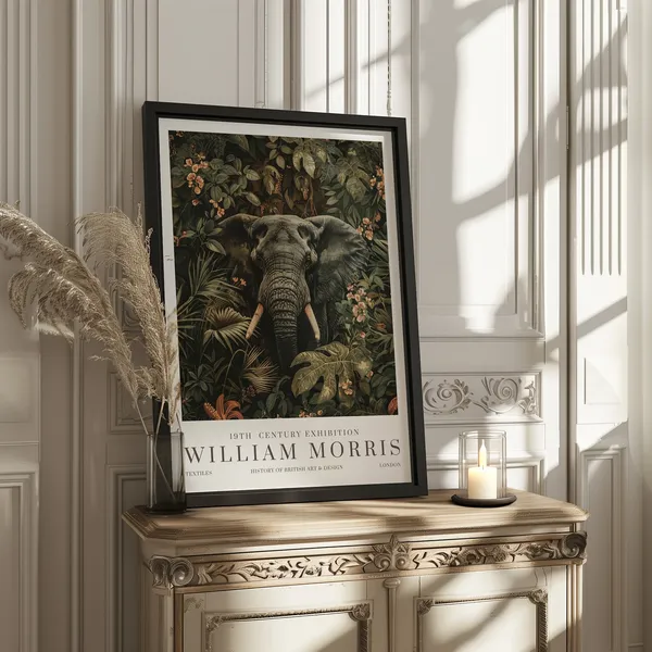 William Morris Elephant Vintage Poster Print