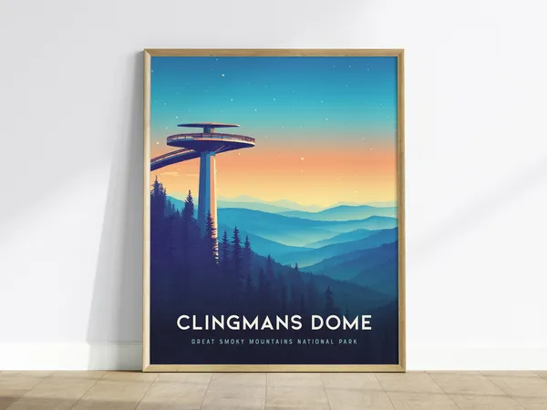 Clingmans Dome at Great Smoky Mountains Travel Poster