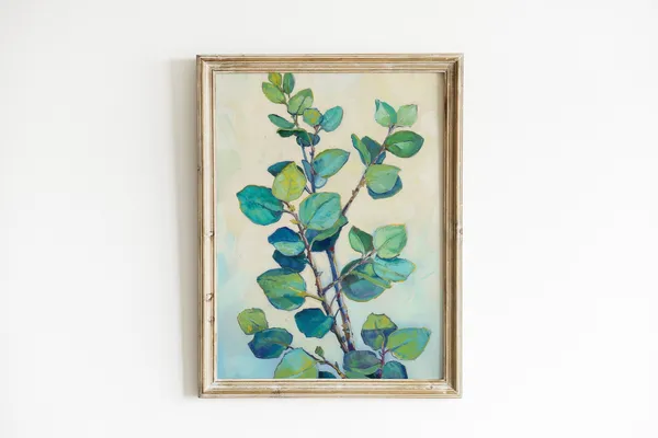 Eucalyptus Botanical Art Print, Cozy Home Office Decor