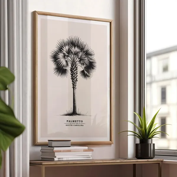 South Carolina Palmetto Vintage Sketch Poster