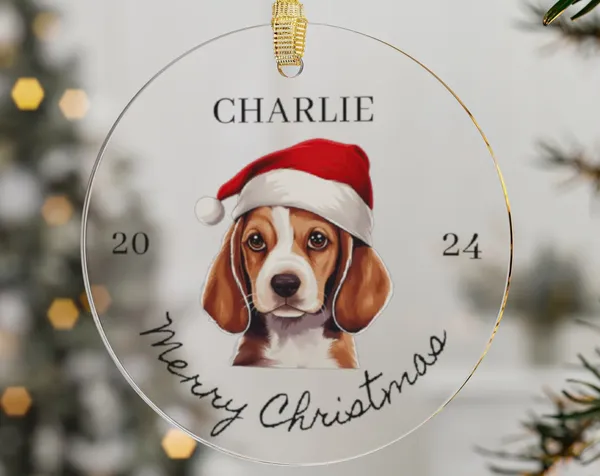 Personalized Beagle Christmas Ornament, Holiday Decor
