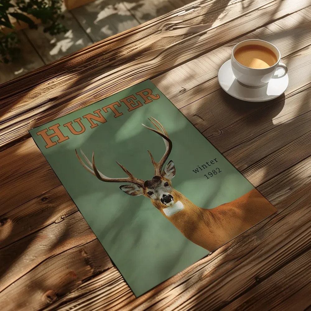 Vintage Whitetail Deer Hunting Retro Travel Poster - Image 2
