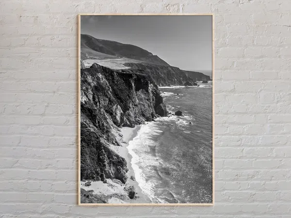 Monterey Black and White Travel Poster, Wall Art Print