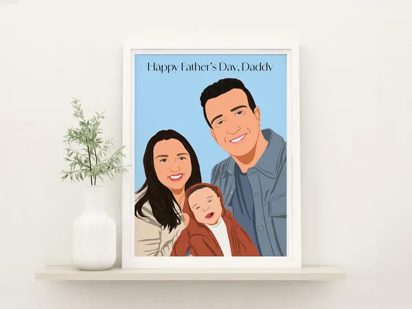 Custom Faceless Family Portrait, Personalized Art Print