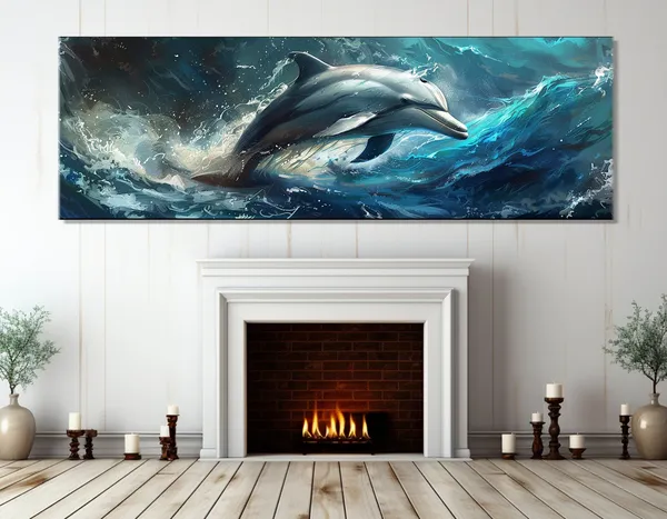 Dolphin Painting, Ocean Life Poster Art Print