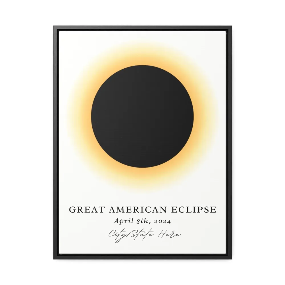 Custom Town Eclipse Art 2024 Travel Poster - Image 3