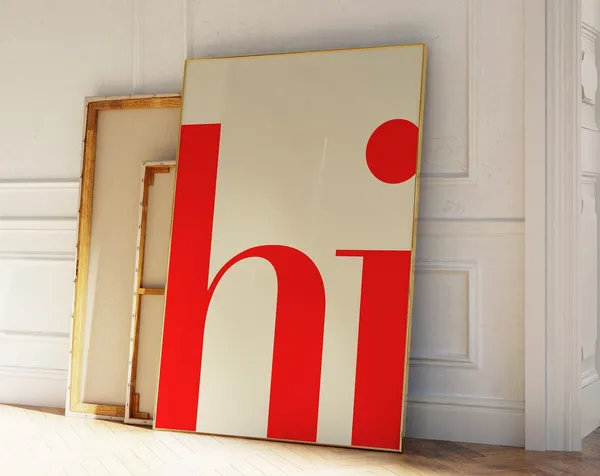 Hi Minimalist Typography Art Print, Entryway Welcome