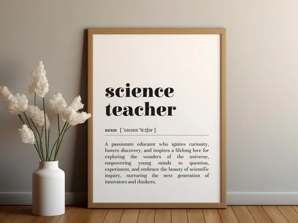 Science Teacher Definition Art Print, School Office Decor