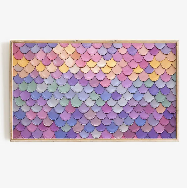 Maximalist Pastel Abstract Scales Art Print