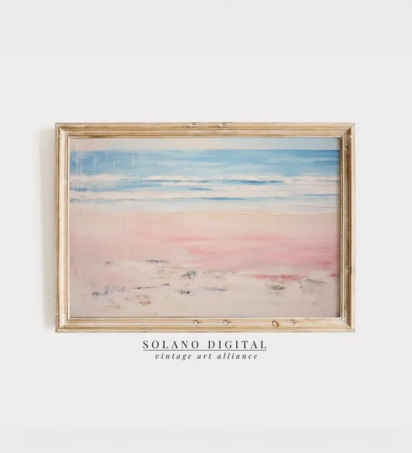 Abstract Coastal Painting, Vintage Beach Art Print