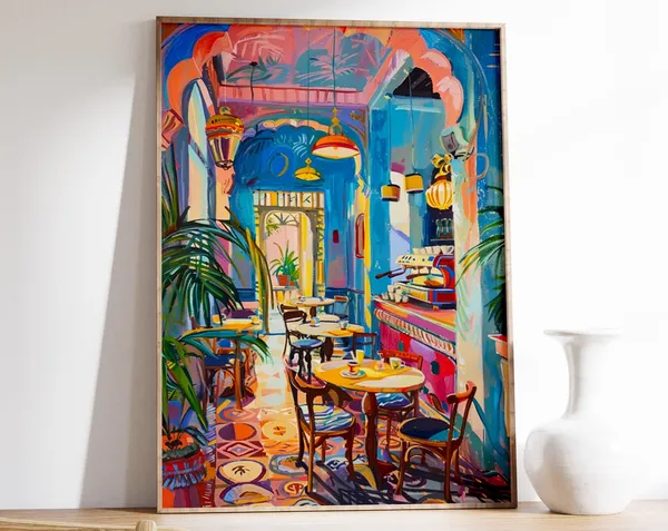 Indian Cafe Print, Traditional Food And Drink Art