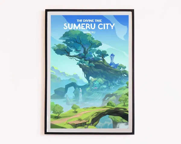 Sumeru City Travel Poster, Place-Inspired Wall Art Print