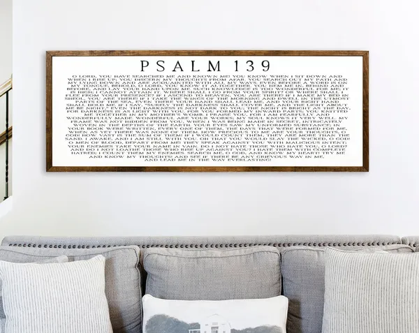 Psalm 139 Scripture Sign, Farmhouse Wall Art Print