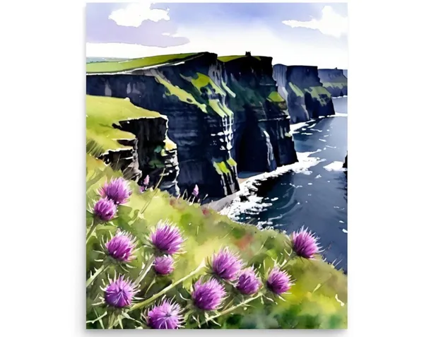 Cliffs Of Moher, Watercolor Coastal Art Print