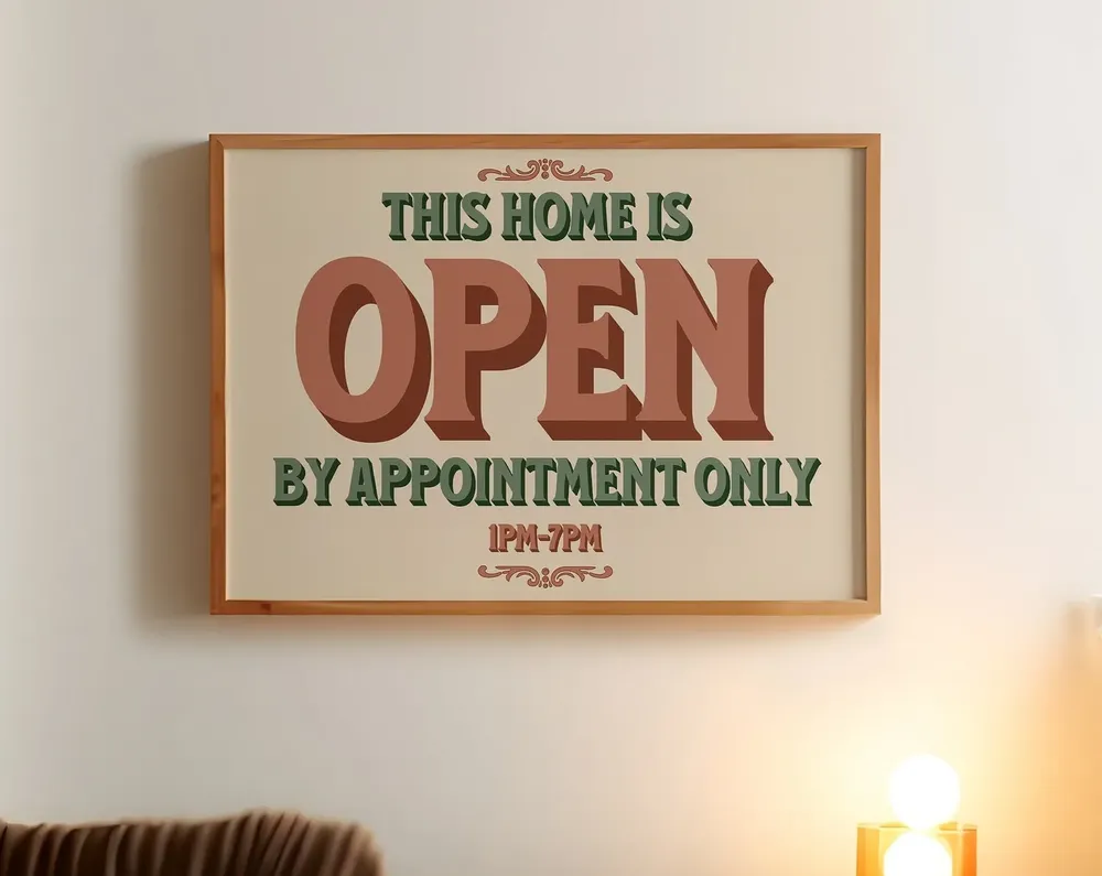 Open Retro Hallway Entry Way Art Print, Mid-Century