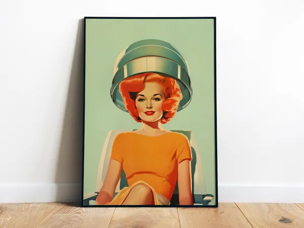 Hairdresser Retro Housewife Poster, Vintage Beauty