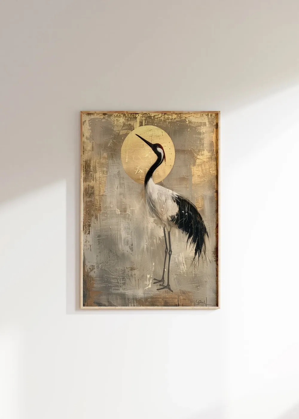 Japandi Crane Painting, Modern Japanese Art Print - Image 3
