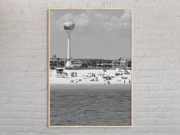 Pensacola Black And White Travel Poster Art Print