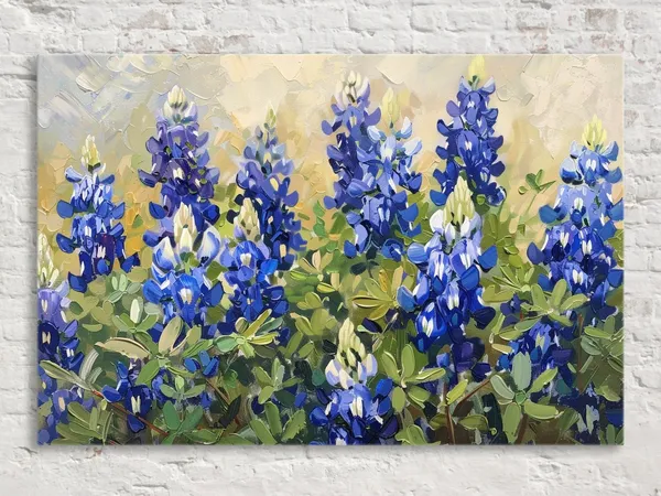 Texas Bluebonnet Poster Print, Texas Wildflower