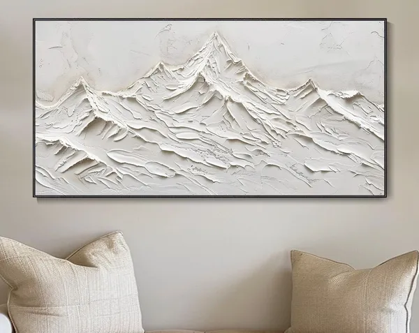 Abstract Mountain Landscape, Textured Oil Art Print
