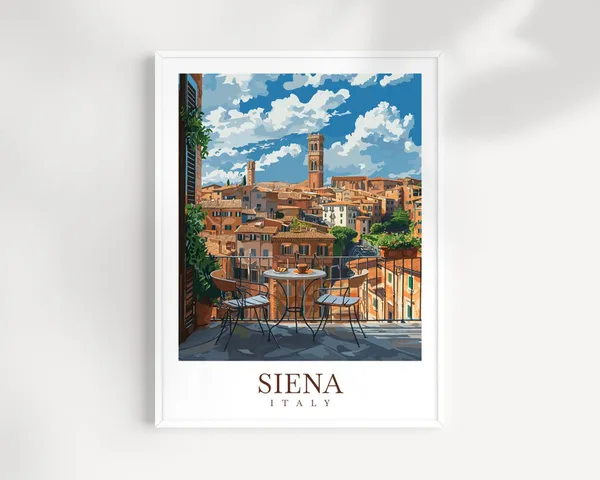 Siena Travel Poster, Italy Wall Art Print