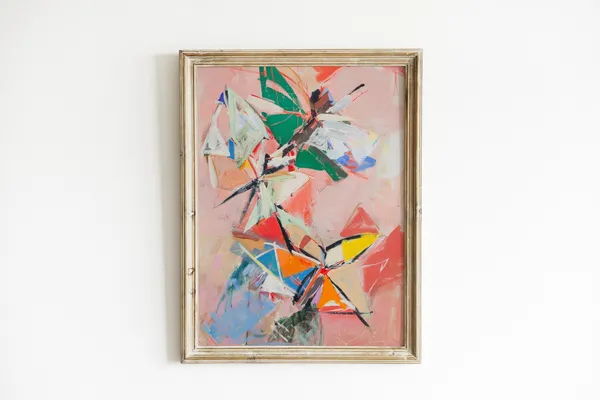 Pink Abstract Butterfly Painting Aesthetic Art Print